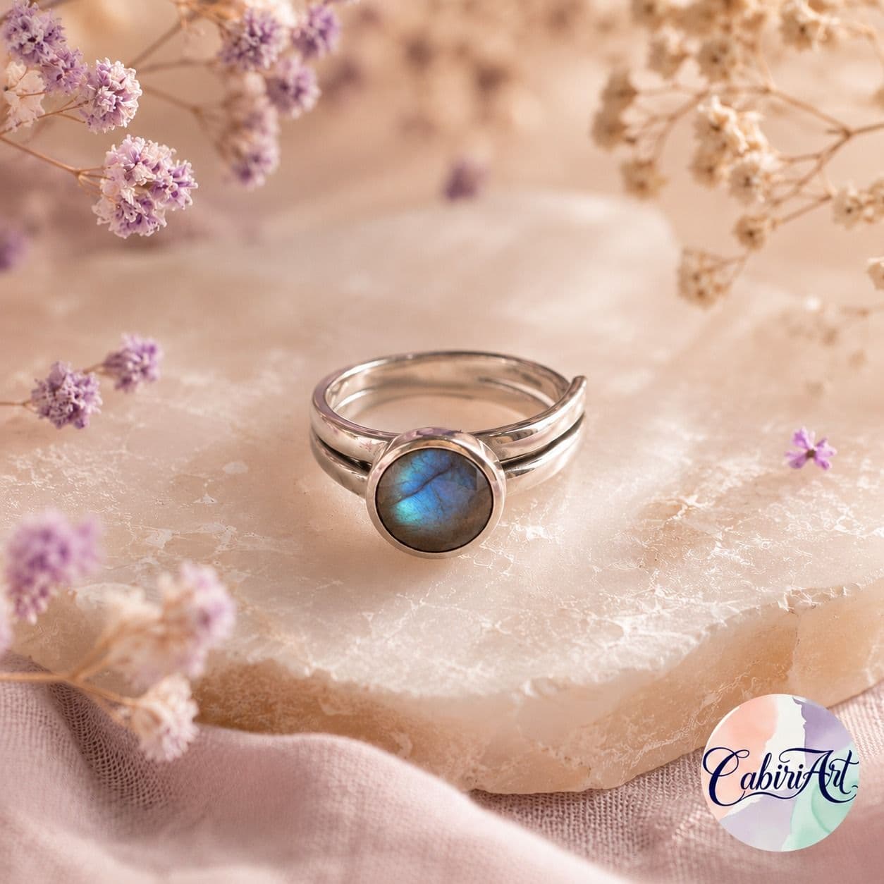 Anillo labradorita