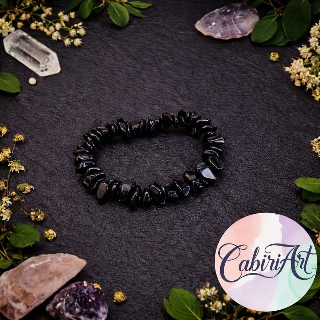 Pulsera escallas Obsidiana