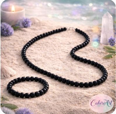 Conjunto bolitas obsidiana